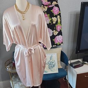 Christine 100% Silk Luxury Vintage Elegant Pink Robe